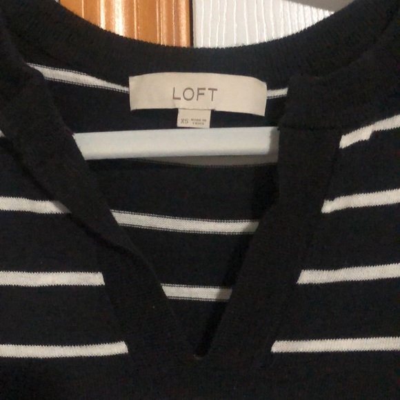 Loft 3/4 Sleeve Striped Sweater - Picture 2 of 3